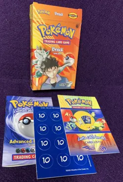 Pokemon Gym Heroes Brock Theme Deck EMPTY BOX (NO CARDS) + Rule Book Card List - Image 1