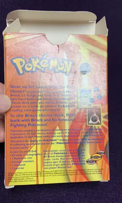 Pokemon Gym Heroes Brock Theme Deck EMPTY BOX (NO CARDS) + Rule Book Card List - Image 5
