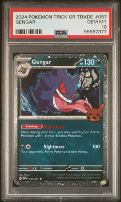 2024 POKEMON TRICK OR TRADE #057 GENGAR PSA 10 Mint Graded Card Stamped - Image 1
