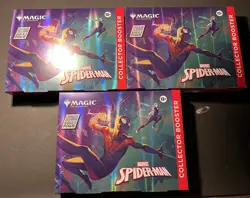 Pack Of 3 Magic The Gathering Marvel Spider-Man Collector Booster Omega Sealed - Image 1