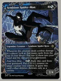 MTG Marvel’s Spider-Man Symbiote Spider-Man Legendary Creature RARE REGULAR 0217 - Image 1