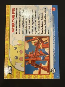 Pokemon Topps Better Than Ever Foil Movie Edition #56 Black Logo 1999 LP Raichu - Image 2