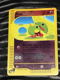 Natu 80/144 Skyridge Reverse Holo Pokemon Card Excellent ! Vintage Rare WOTC Era - Image 1
