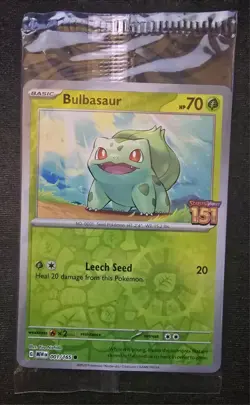 Pokemon TCG Sealed Bulbasaur 001/165 Best Buy Stamped Promo 151 - Image 1