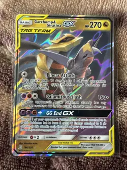 Pokemon TCG Garchomp and Giratina GX 146/236 Unified Minds Tag Team Near Mint - Image 1
