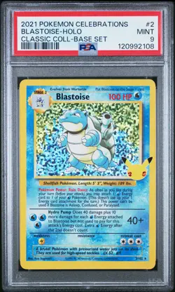 2021 POKEMON CELEBRATIONS CLASSIC COLL #2 BLASTOISE-HOLO PSA 9 - Image 1