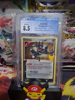 2021 POKEMON SWSH CELEBRATIONS ETB PROMO #144 GRENINJA-GOLD STAR PSA 8 - Image 1
