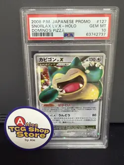 Pokemon Snorlax Lv.X Domino's Pizza Japanese Holo Promo 127/DP-P PSA 10 - Image 1