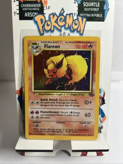 Pokemon TCG Flareon Jungle 3/64 Holo Unlimited Holo Rare Lp-NM - Image 1