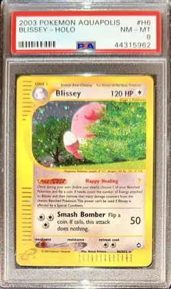 POKEMON PSA 8 BLISSEY HOLO H6/H32 SET AQUAPOLIS ENGLISH 2003! - Image 2