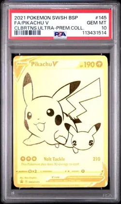 Pokemon 2021 Celebrations FA/Pikachu V #145 Ultra Premium Collection PSA 10 - Image 1