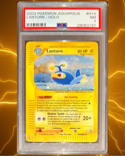 POKEMON PSA 7 LANTURN HOLO H15/H32 SET AQUAPOLIS ENGLISH 2003! - Image 1
