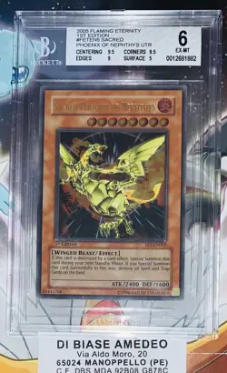 YU GI OH BGS 6 SACRED PHOENIX OF NEPHTHYS FET-EN005 1ST FLAMING ETERNITY 2005! - Image 1