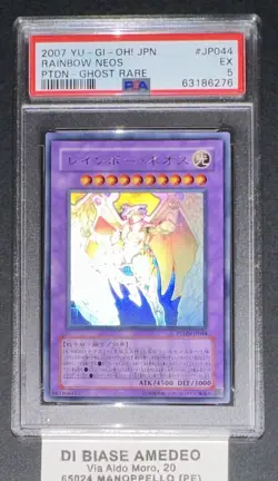 YU GI OH PSA 5 RAINBOW NEOS GHOST RARE PTDN-JP044 JAPANESE 2007! - Image 1