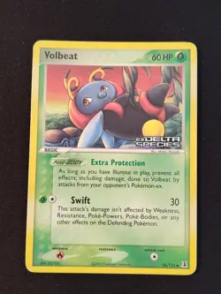 Volbeat 56/113 Reverse Holo Foil Stamped Ex Delta Species Pokemon Card Played - Image 1