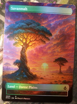 Savannah FOIL Original Dual Land Proxy Card with Custom Fantasy Art Design - Image 1