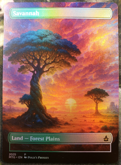 Savannah FOIL Original Dual Land Proxy Card with Custom Fantasy Art Design - Image 3