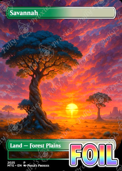 Savannah FOIL Original Dual Land Proxy Card with Custom Fantasy Art Design - Image 4