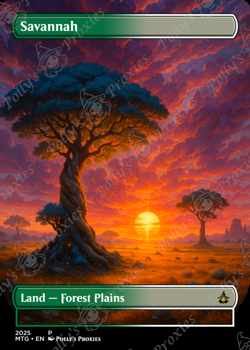 Savannah FOIL Original Dual Land Proxy Card with Custom Fantasy Art Design - Image 5