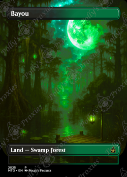 Bayou FOIL Original Dual Land Proxy Card Custom Space Fantasy Art Design - Image 4