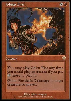 1 x Ghitu Fire - Invasion - Moderate Play - MTG - Image 1