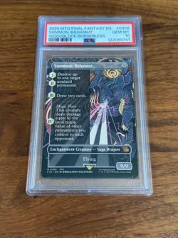 MTG Final Fantasy Summon Bahamut Woodblock Borderless PSA 10 - Image 1