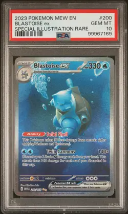 2023 POKEMON MEW EN-151 SPECIAL ILLUSTRATION RARE #200 BLASTOISE EX PSA 10 - Image 1