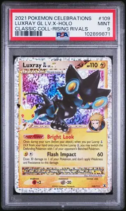 2021 POKEMON CELEBRATIONS CLASSIC COLL #109 LUXRAY GL LV.X-HOLO PSA 9 - Image 1