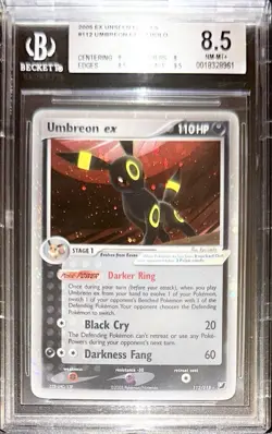POKEMON BGS 8,5 UMBREON EX HOLO 112/115 EX UNSEEN FORCES ENGLISH 2005! - Image 2