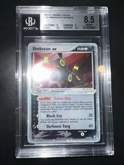 POKEMON BGS 8,5 UMBREON EX HOLO 112/115 EX UNSEEN FORCES ENGLISH 2005! - Image 4