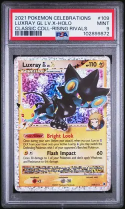 2021 POKEMON CELEBRATIONS CLASSIC COLL #109 LUXRAY GL LV.X-HOLO PSA 9 - Image 1