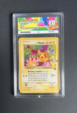 Pokemon TCG Birthday Pikachu 24 Ace 10 Gem Mint Celebrations Classic Collection - Image 1