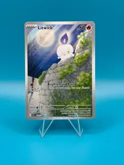 Pokemon TCG 2025 Litwick 101/086 White Flare Holo Illustration Rare NM - Image 1