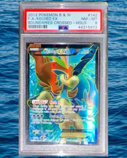 POKEMON PSA 8 KELDEO EX FULL ART 142/149 BOUNDARIES CROSSED ENGLISH 2012! - Image 1