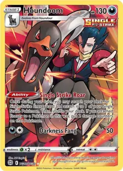 Pokemon TCG Houndoom TG10/TG30 Trainer Gallery Full Art Holo Single Strike NM - Image 1