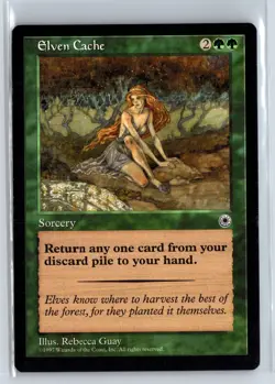 ELVEN CACHE - MTG Magic the Gathering Card - Portal - Common - Image 1