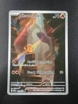 Pokemon Scarlet & Violet Charmander Full Art Holo Illustration Card 168/165 - Image 1