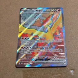 Pokemon TCG Destined Rivals - Team Rocket's Moltres EX Full Art Card 208/182 - Image 1