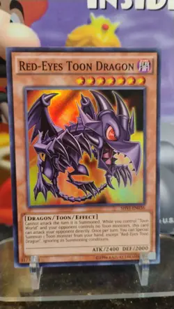 RED-EYES Toon Dragon YU-GI-OH Holo Foil Trading Card SHVI-EN036 - Image 1