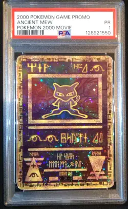 2000 Pokemon Ancient Mew PSA 1 VG-EX Pokemon Movie Game Promo Double Holo Card - Image 1