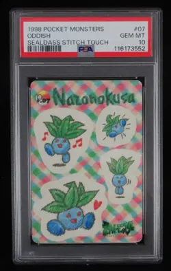 PSA 10 Pokemon Card Oddish #07 Japanese Stitch Touch Bandai Sealdass 1998 - Image 1