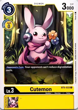 Cutemon BT5-033 Black Common Rookie (Lv3) Digimon Card CCG - Image 1