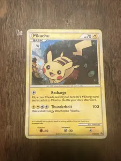 Pokemon Pikachu TCG Holo Black Star Promo Card HGSS03 NM/LP Condition - Image 1