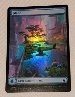MTG Foundations *FOIL FULL ART* ISLAND #285 NM - Image 1