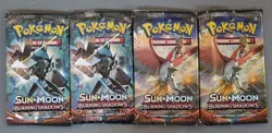 *EMPTY* 4x POKEMON SUN & MOON BURNING SHADOWS BOOSTER PACKS NO CARDS - Image 1