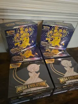 Pokemon Surging Sparks & Mega Evolution Elite Trainer Box New Sealed Case ETBS - Image 5