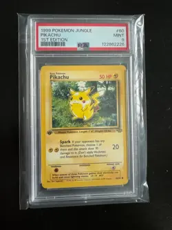 1999 Pokemon Jungle #60 Pikachu 1st Edition PSA 9 MINT!! - Image 1
