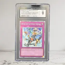 CGC 9 - Return from the Different Dimension RA03 Platinum Rare 1st Ed Yugioh! - Image 1