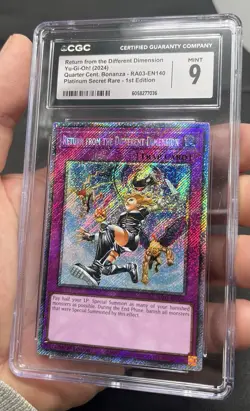 CGC 9 - Return from the Different Dimension RA03 Platinum Rare 1st Ed Yugioh! - Image 3
