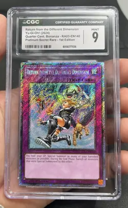 CGC 9 - Return from the Different Dimension RA03 Platinum Rare 1st Ed Yugioh! - Image 4
